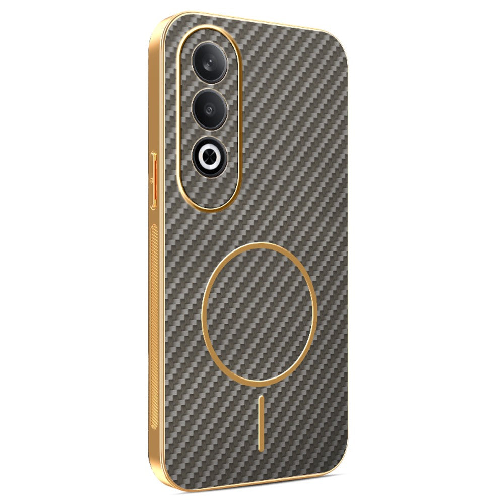 For OnePlus Nord CE4 5G / Oppo K12 Phone Case Carbon Fiber Textured Electroplated TPU Back Cover