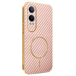 OnePlus Nord CE4 Lite 5G / Oppo K12x 5G (Kina) mobilcover med kulfiberstruktur, galvaniseret TPU-bagside
