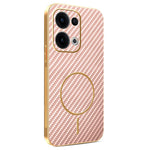 For Oppo Reno13 5G (Global) Phone Case Carbon Fiber Textured Electroplated TPU Back Cover