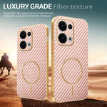 For Oppo Reno13 5G (Global) Phone Case Carbon Fiber Textured Electroplated TPU Back Cover