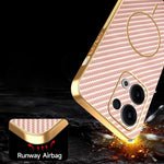 For Oppo Reno13 5G (Global) Phone Case Carbon Fiber Textured Electroplated TPU Back Cover