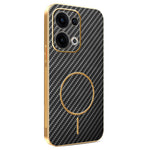 For Oppo Reno13 5G (Global) Phone Case Carbon Fiber Textured Electroplated TPU Back Cover