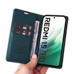 YIKATU För Xiaomi Redmi 15 4G (EU) (171mm) Mobilskal Magnetisk Stängning PU Läder Mobilskal