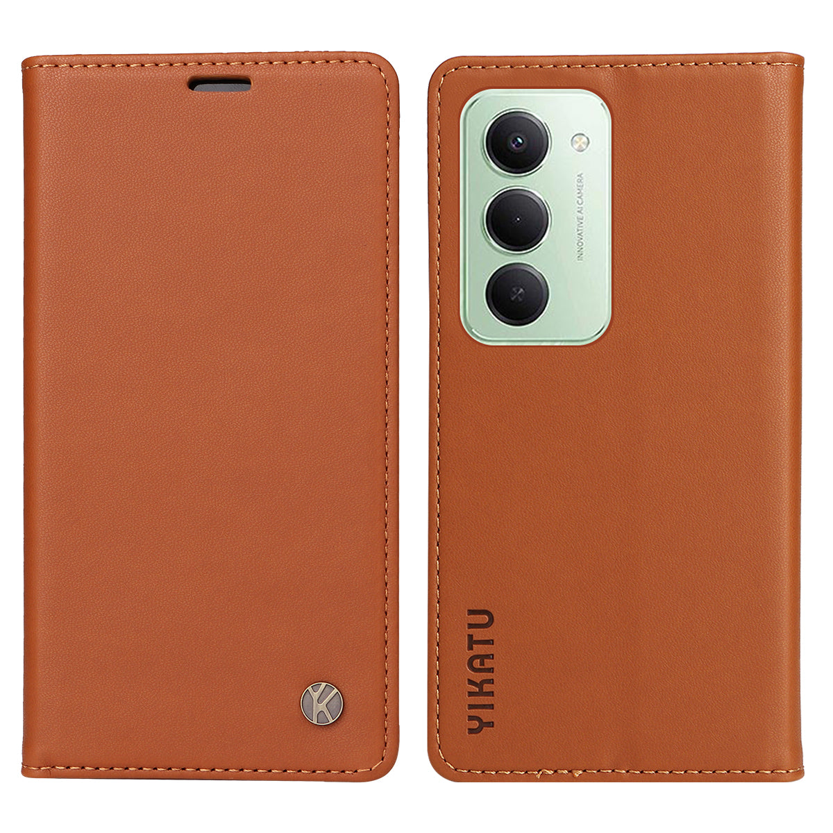 YIKATU För Xiaomi Redmi 15 4G (EU) (171mm) Mobilskal Magnetisk Stängning PU Läder Mobilskal