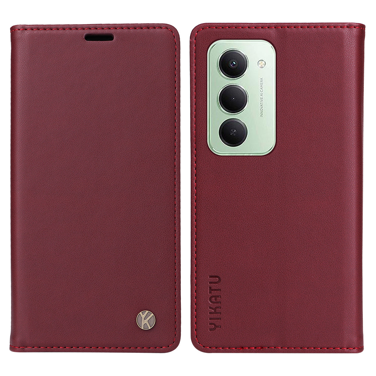 YIKATU För Xiaomi Redmi 15 4G (EU) (171mm) Mobilskal Magnetisk Stängning PU Läder Mobilskal