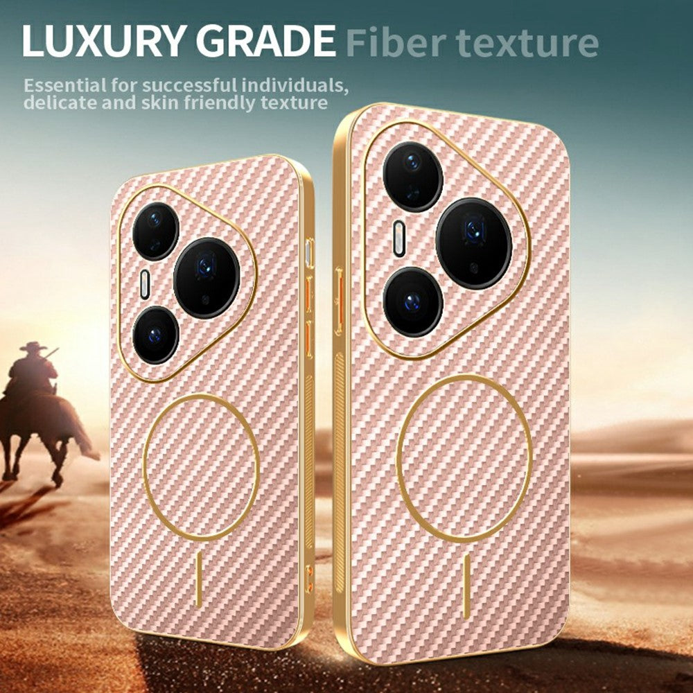 For Huawei Pura 80 Pro / 80 Pro+ Phone Case Carbon Fiber Textured Electroplated TPU Back Cover