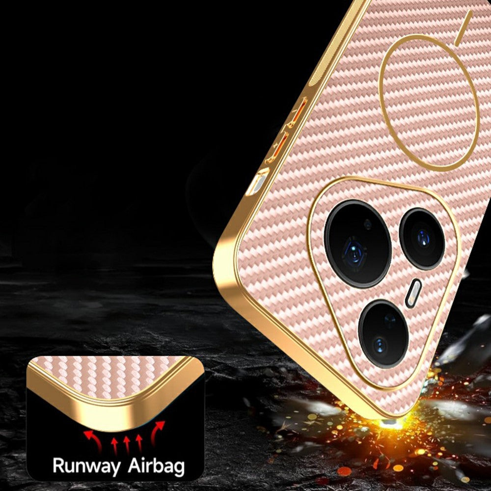 For Huawei Pura 80 Pro / 80 Pro+ Phone Case Carbon Fiber Textured Electroplated TPU Back Cover