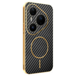 For Huawei Pura 80 Pro / 80 Pro+ Phone Case Carbon Fiber Textured Electroplated TPU Back Cover