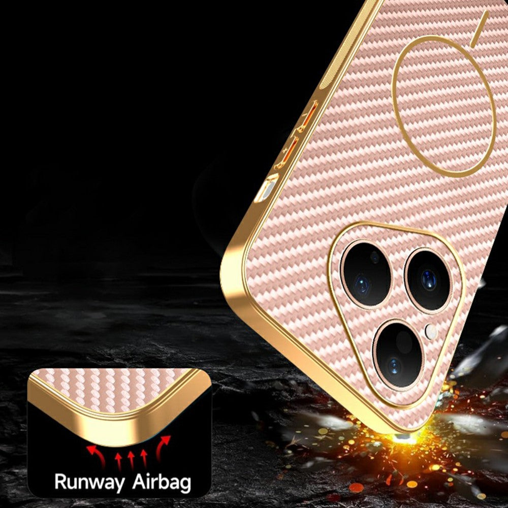 For Huawei Pura 80 Phone Case Carbon Fiber Textured Electroplated TPU Back Cover
