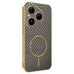 For Huawei Pura 80 Phone Case Carbon Fiber Textured Electroplated TPU Back Cover