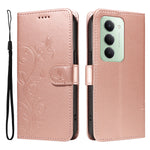 For Xiaomi Redmi 15 4G (EU) (171mm) PU Leather Cases Flower Pattern Wallet Stand Phone Cover with Strap