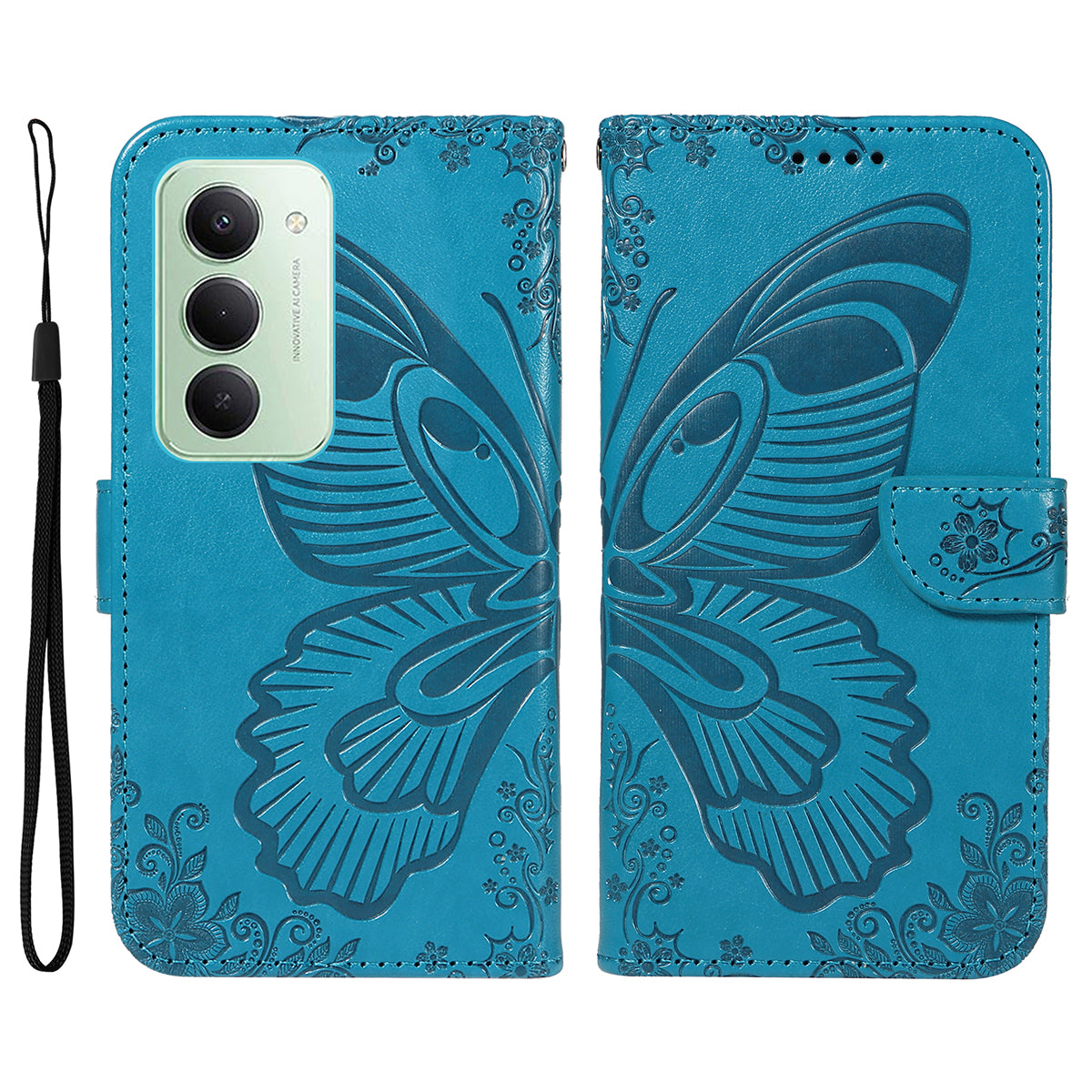 For Xiaomi Redmi 15 4G (EU) (171mm) Case Butterfly Pattern PU Leather Folio Flip Phone Cover