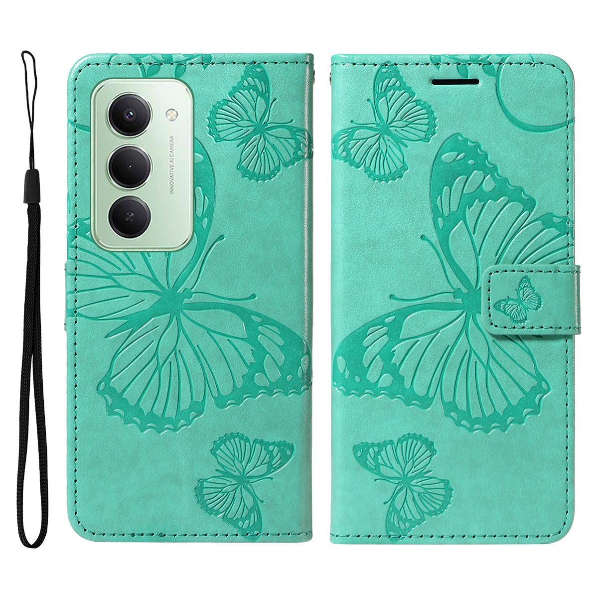For Xiaomi Redmi 15 4G (EU) (171mm) Wallet Case Floral Butterfly Imprinted Leather Phone Cover Stand
