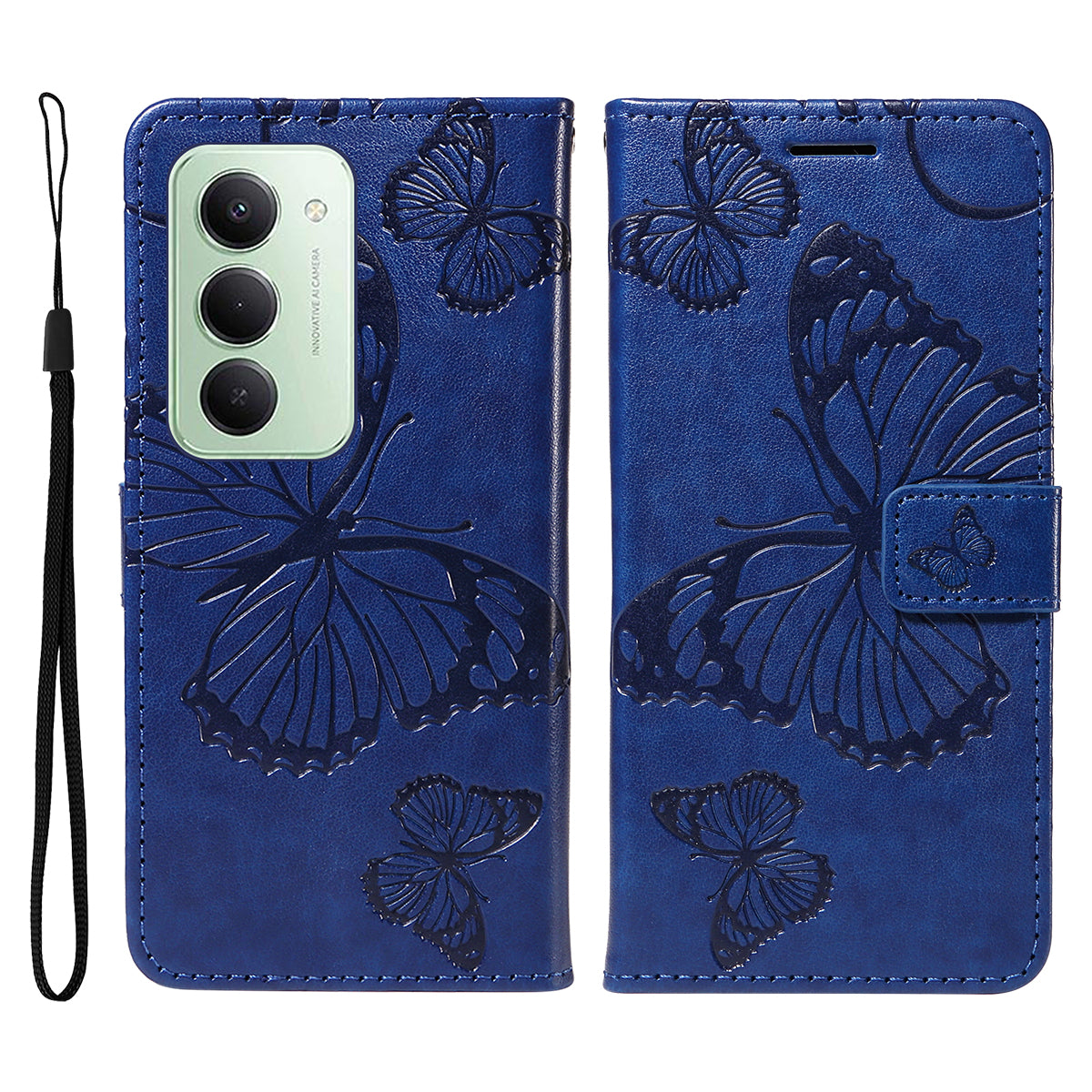 For Xiaomi Redmi 15 4G (EU) (171mm) Wallet Case Floral Butterfly Imprinted Leather Phone Cover Stand