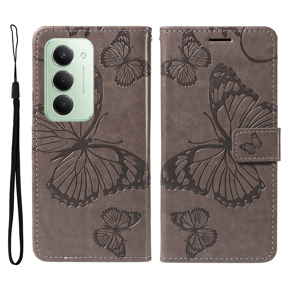 For Xiaomi Redmi 15 4G (EU) (171mm) Wallet Case Floral Butterfly Imprinted Leather Phone Cover Stand