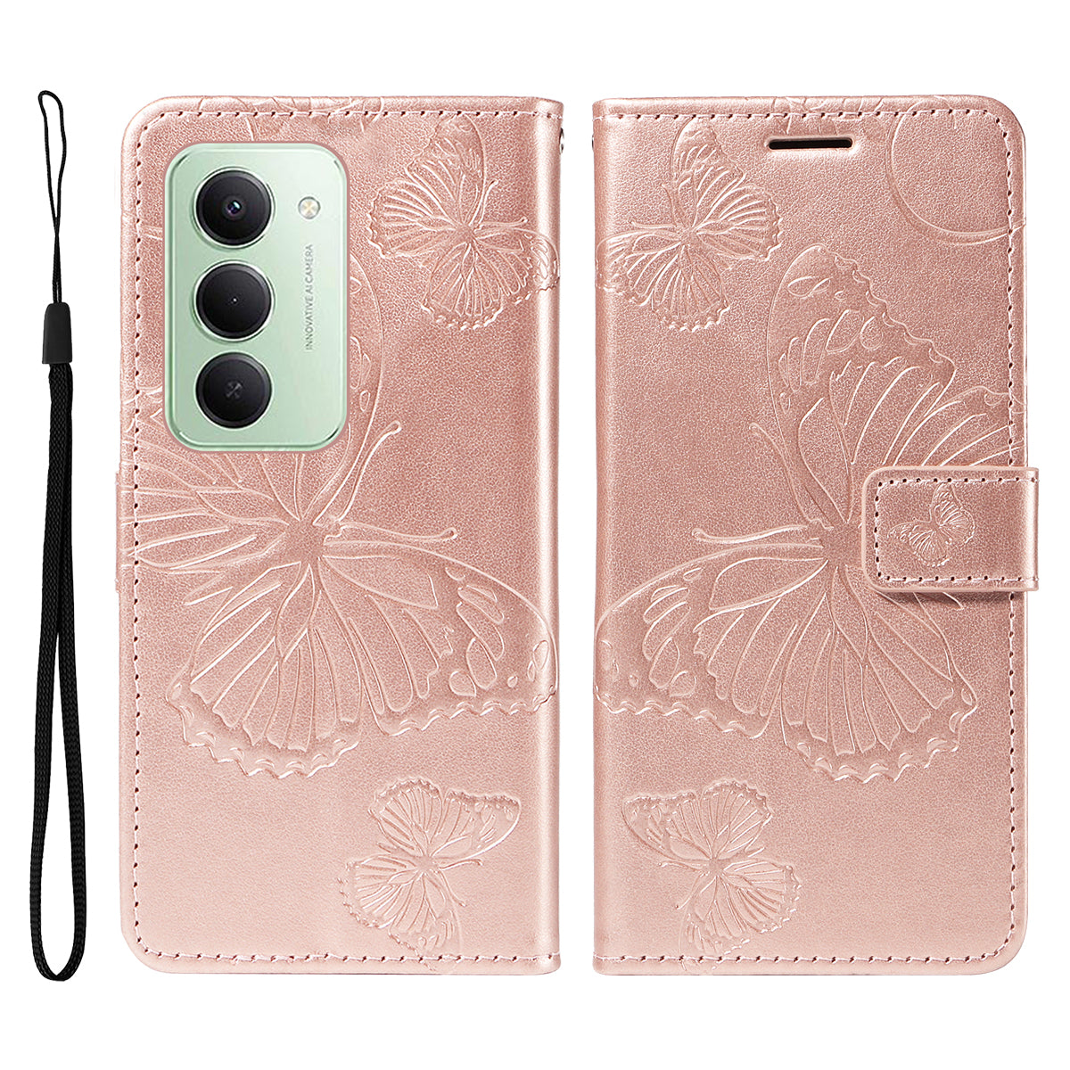 For Xiaomi Redmi 15 4G (EU) (171mm) Wallet Case Floral Butterfly Imprinted Leather Phone Cover Stand