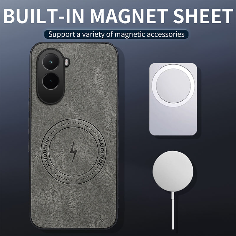 WANLONFENG For Xiaomi Poco M7 Plus 5G / M7 4G (169mm) Magnetic Case  SD Series PC TPU Phone Cover with 2Pcs Screen Film
