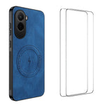 WANLONFENG For Xiaomi Poco M7 Plus 5G / M7 4G (169mm) Magnetic Case  SD Series PC TPU Phone Cover with 2Pcs Screen Film