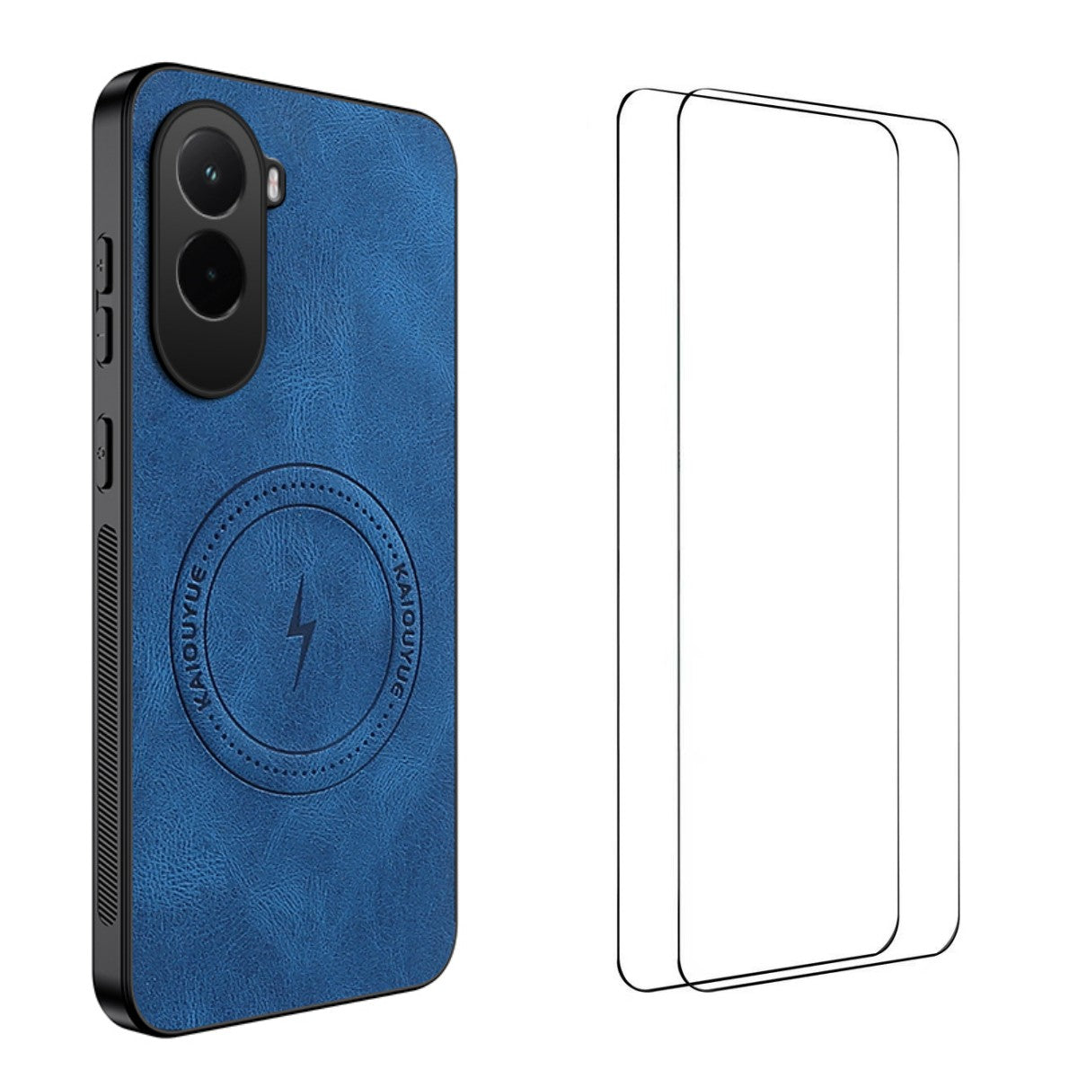 WANLONFENG For Xiaomi Poco M7 Plus 5G / M7 4G (169mm) Magnetic Case  SD Series PC TPU Phone Cover with 2Pcs Screen Film