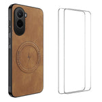 WANLONFENG For Xiaomi Poco M7 Plus 5G / M7 4G (169mm) Magnetic Case  SD Series PC TPU Phone Cover with 2Pcs Screen Film