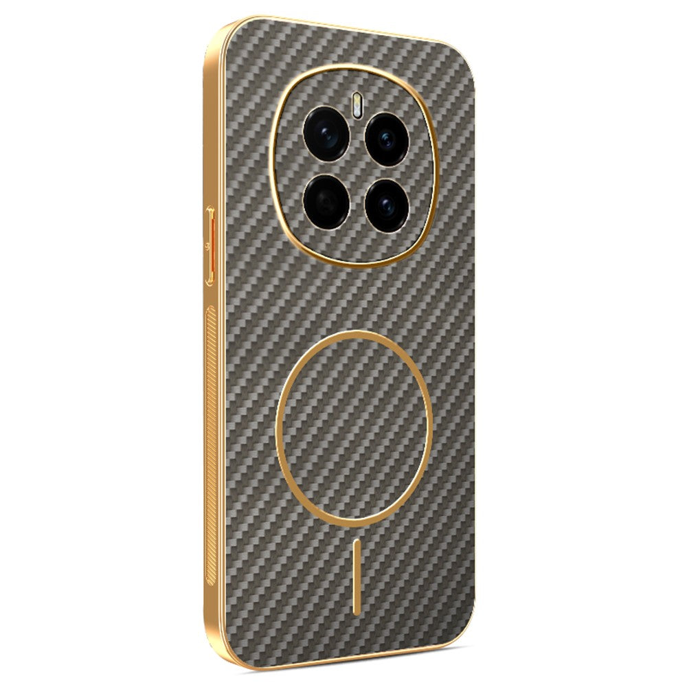 For Honor Magic7 5G Phone Case Carbon Fiber Textured Electroplated TPU Back Cover