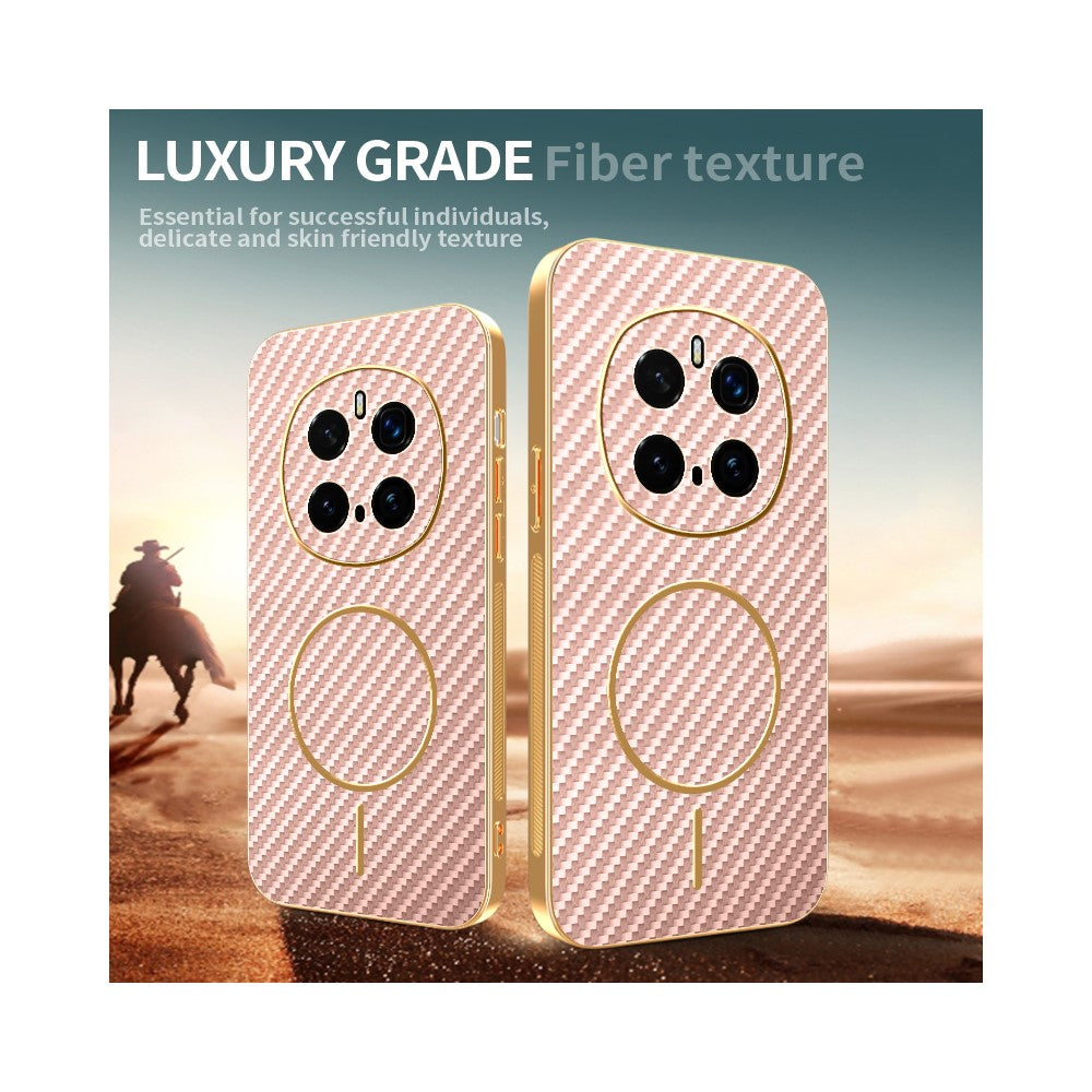 For Honor Magic7 Pro 5G Phone Case Carbon Fiber Textured Electroplated TPU Back Cover