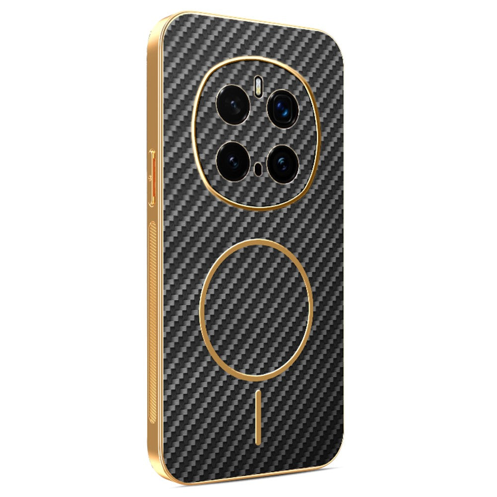 For Honor Magic7 Pro 5G Phone Case Carbon Fiber Textured Electroplated TPU Back Cover