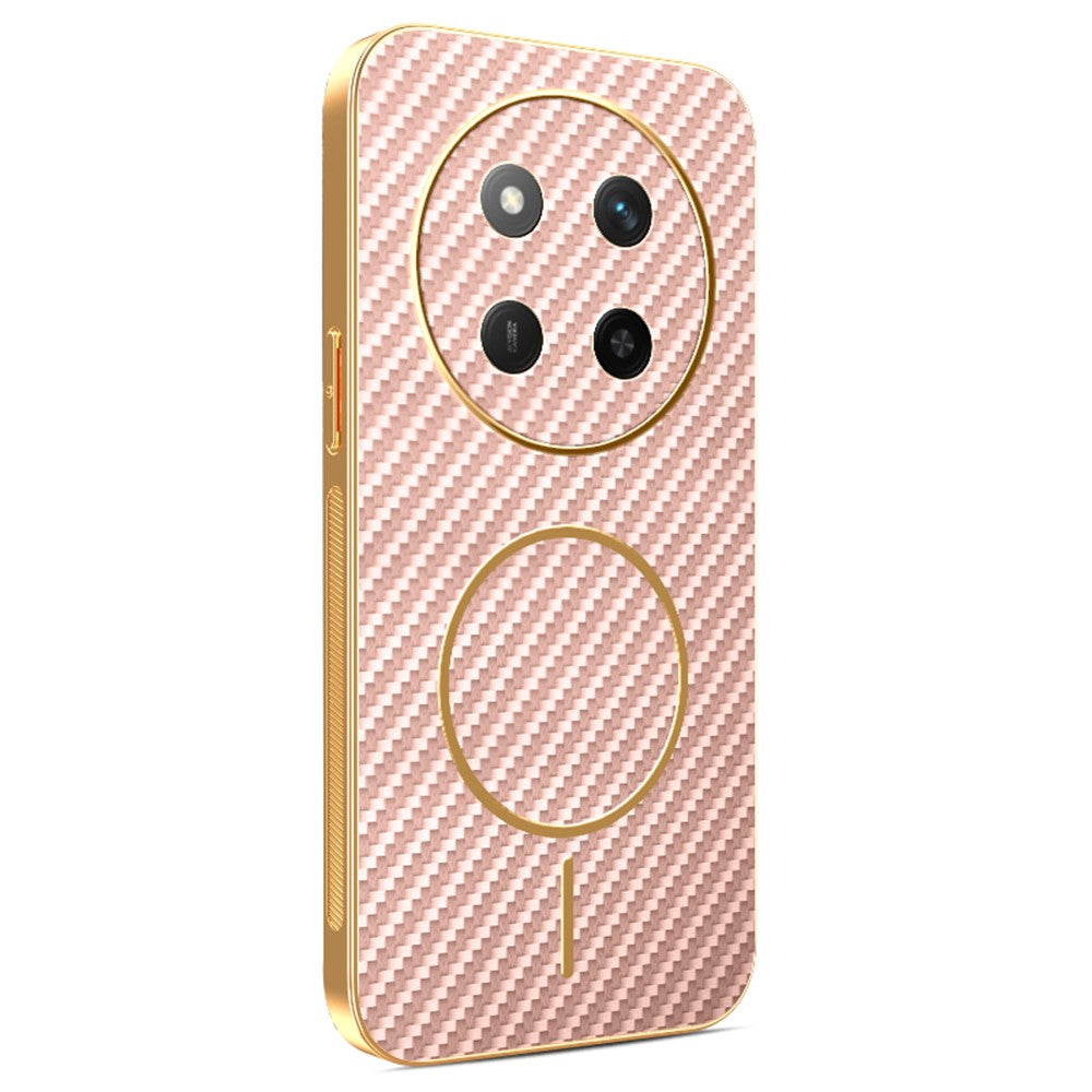 For Honor X60 Pro 5G / X9c 5G / Magic7 Lite 5G Phone Case Carbon Fiber Textured Electroplated TPU Back Cover