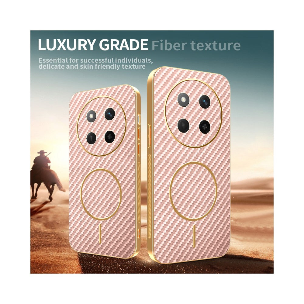 For Honor X60 Pro 5G / X9c 5G / Magic7 Lite 5G Phone Case Carbon Fiber Textured Electroplated TPU Back Cover