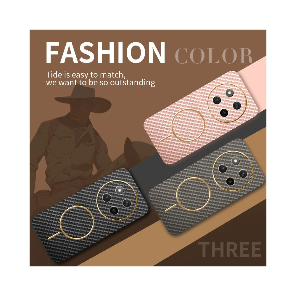 For Honor X60 Pro 5G / X9c 5G / Magic7 Lite 5G Phone Case Carbon Fiber Textured Electroplated TPU Back Cover
