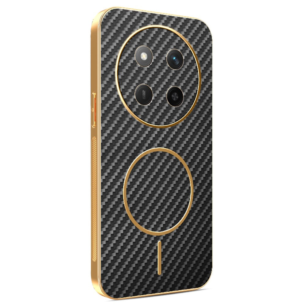 For Honor X60 Pro 5G / X9c 5G / Magic7 Lite 5G Phone Case Carbon Fiber Textured Electroplated TPU Back Cover