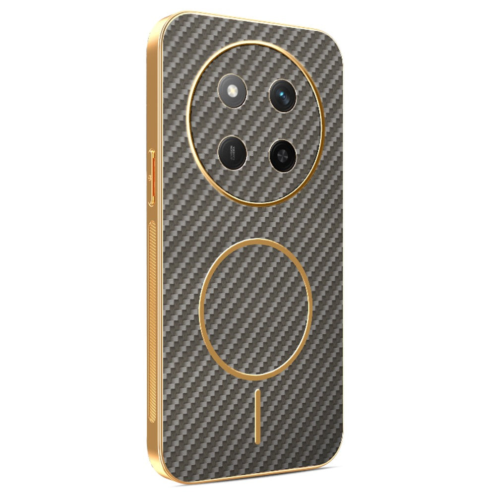 For Honor X60 Pro 5G / X9c 5G / Magic7 Lite 5G Phone Case Carbon Fiber Textured Electroplated TPU Back Cover