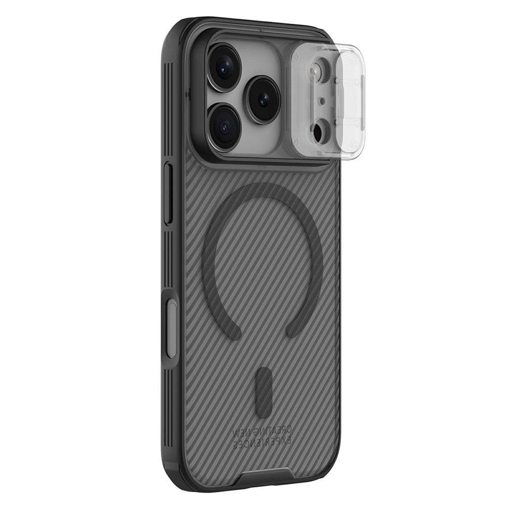 NILLKIN Camshield Pro Magnetic Series For iPhone 18 Pro Max / 17 Pro Max Case TPU + PC Clear Black Phone Cover with Camera Slider