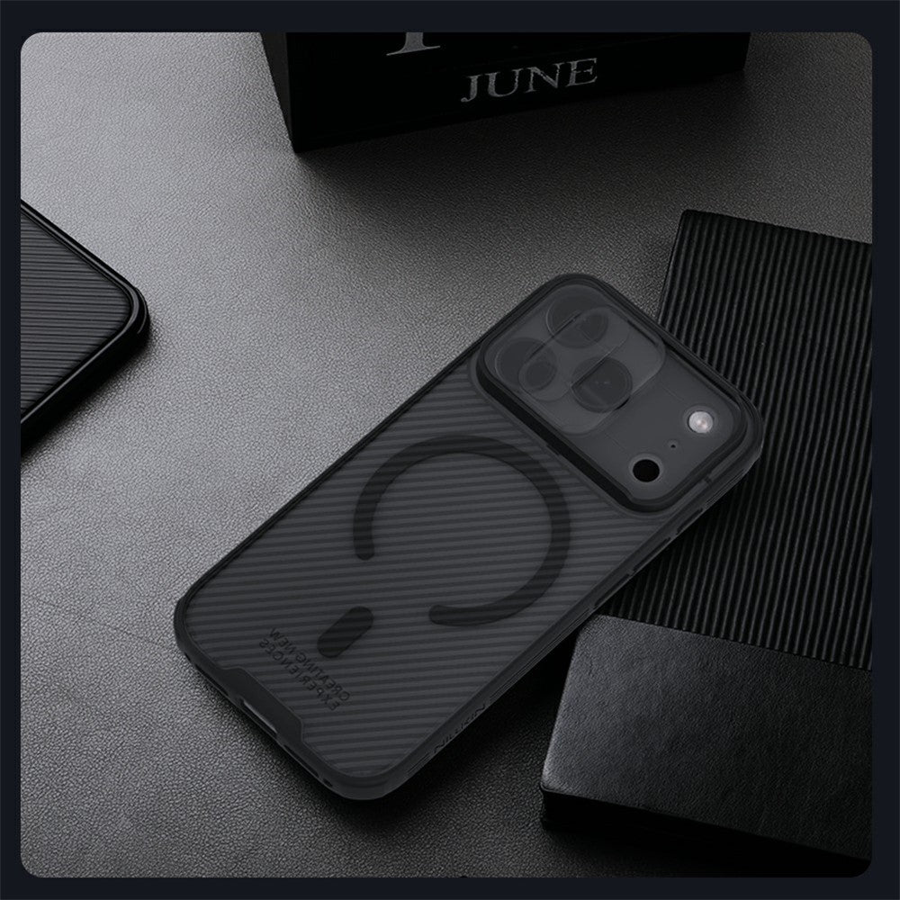NILLKIN Camshield Pro Magnetic Series For iPhone 18 Pro Max / 17 Pro Max Case TPU + PC Clear Black Phone Cover with Camera Slider
