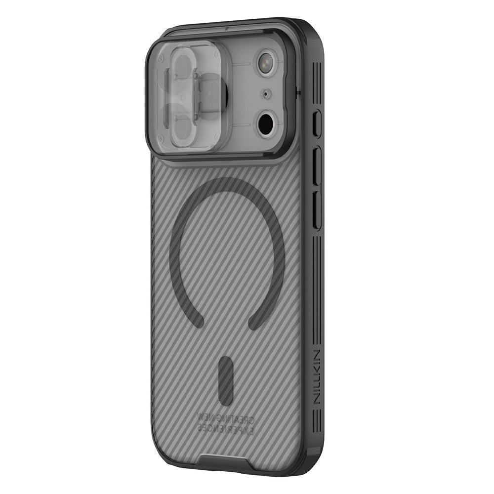 NILLKIN Camshield Pro Magnetic Series For iPhone 18 Pro Max / 17 Pro Max Case TPU + PC Clear Black Phone Cover with Camera Slider