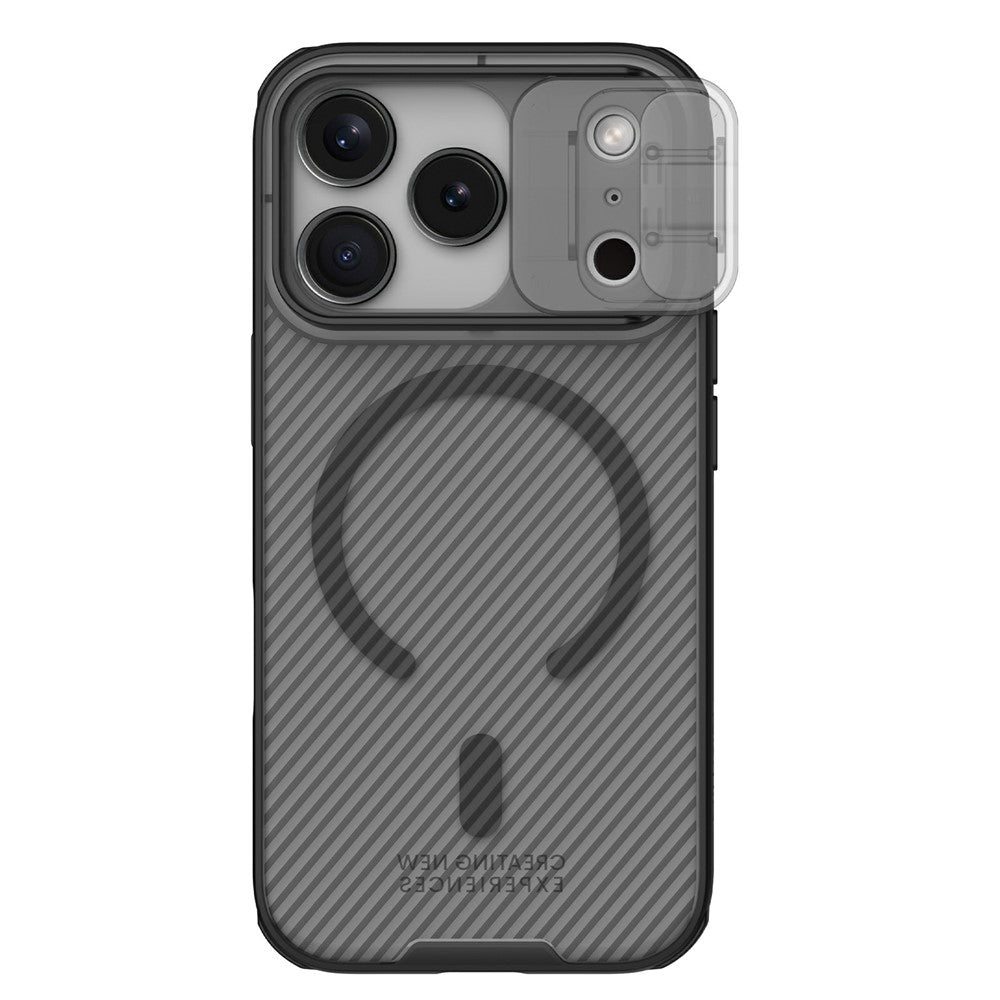 NILLKIN Camshield Pro Magnetic Series For iPhone 18 Pro Max / 17 Pro Max Case TPU + PC Clear Black Phone Cover with Camera Slider