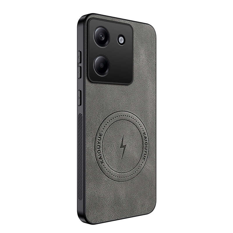 WANLONFENG For Xiaomi Poco M7 Pro 5G Magnetic Case  SD1 Series Nappa Texture PC TPU Phone Cover