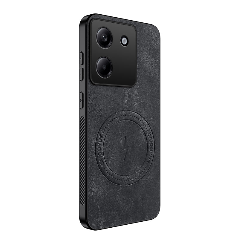 WANLONFENG For Xiaomi Poco M7 Pro 5G Magnetic Case  SD1 Series Nappa Texture PC TPU Phone Cover