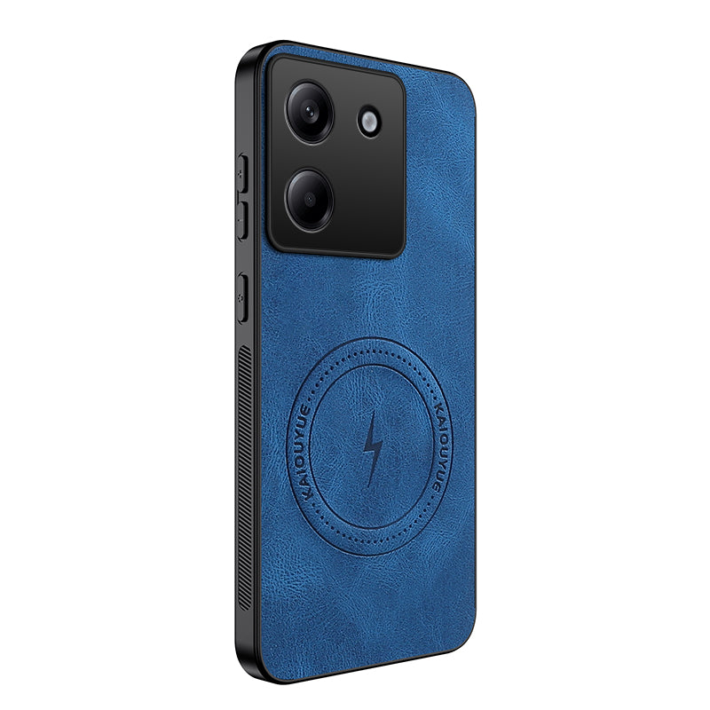 WANLONFENG For Xiaomi Poco M7 Pro 5G Magnetic Case  SD1 Series Nappa Texture PC TPU Phone Cover