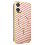 Phone Case For Samsung Galaxy A06 5G / F06 5G / M05 4G / M06 5G Carbon Fiber Textured Electroplated TPU Back Cover
