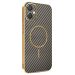 Phone Case For Samsung Galaxy A06 5G / F06 5G / M05 4G / M06 5G Carbon Fiber Textured Electroplated TPU Back Cover