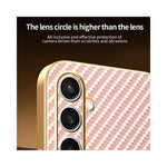 For Samsung Galaxy S25 FE Phone Case Carbon Fiber Textured Electroplated TPU Back Cover