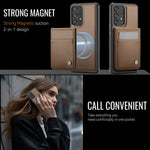 JEEHOOD För Samsung Galaxy A33 5G Läder Baksida Magnetiskt Skal J06 mobilskal med Korthållare RFID-blockering