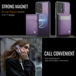 JEEHOOD For Samsung Galaxy A52 5G / Galaxy A52s 5G / Galaxy A52 4G Leather Back Cover Magnetic Case  J06 Phone Case with Card Bag RFID Blocking
