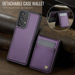JEEHOOD For Samsung Galaxy A52 5G / Galaxy A52s 5G / Galaxy A52 4G Leather Back Cover Magnetic Case  J06 Phone Case with Card Bag RFID Blocking
