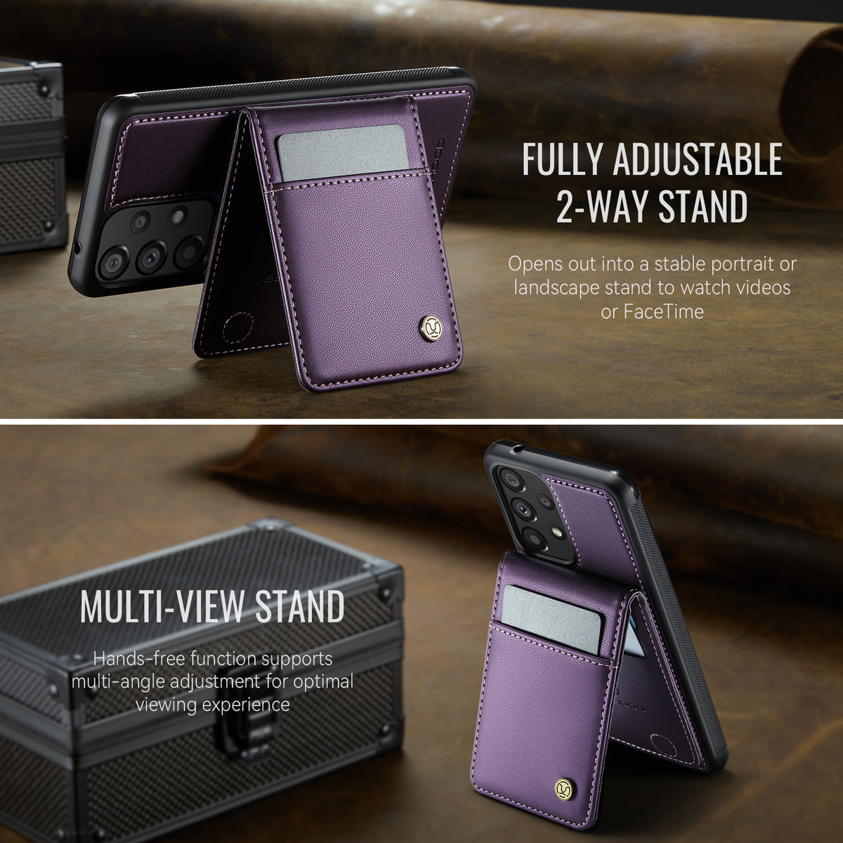 JEEHOOD For Samsung Galaxy A52 5G / Galaxy A52s 5G / Galaxy A52 4G Leather Back Cover Magnetic Case  J06 Phone Case with Card Bag RFID Blocking