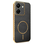 For Xiaomi Redmi 13C 4G / Poco C65 4G Phone Case Carbon Fiber Textured Electroplated TPU Back Cover