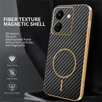 For Xiaomi Redmi 13C 4G / Poco C65 4G Phone Case Carbon Fiber Textured Electroplated TPU Back Cover