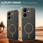 For Xiaomi Redmi 13C 4G / Poco C65 4G Phone Case Carbon Fiber Textured Electroplated TPU Back Cover