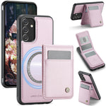 JEEHOOD For Samsung Galaxy A14 4G / Galaxy M44 5G / Galaxy A14 5G Leather Back Cover Magnetic Case  J06 Phone Case with Card Bag RFID Blocking
